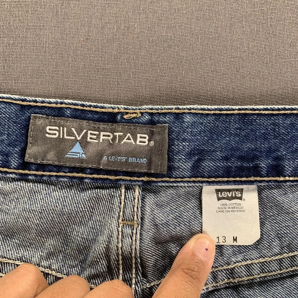 VTG Levi's Silvertab Jeans Teen 13 (34x30‎ Fit) Blue Relaxed Y2K Baggy Wide Leg